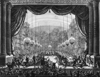 French Revolution: Banquet of the bodyguards on 1 October 1789 in the opera room of the castle of Versailles