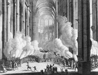 French Revolution: Obsequies of Honore Gabriel Riqueti, Earl of Mirabeau on April 4
