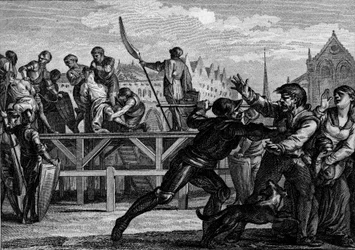 Punishment of Bernard, King of Italy, 818 - Engraving by Jean Michel Moreau, dit Moreau le Jeune