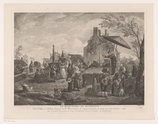 Village Theater (title on object: The Merchant of Mithridates) (series title: Prints After Paintings by Philips Wouwerman) (series title: Works of Ph.pe Wouwermans Hollandois)