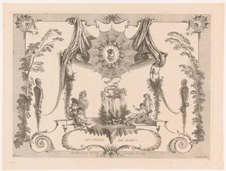 Design for Paneling with Children by a Fountain (The Children of Momus) (Oeuvre of Antoine Watteau)