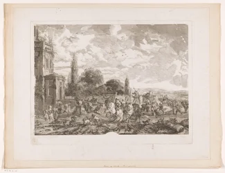 Departing Hunting Party in Front of a House