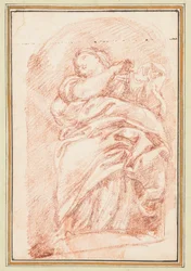 Seated Female Figure in Niche