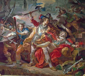 The murder of Etienne Marcel (c.1316-58) design for a Gobelins tapestry, 1783