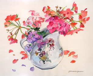 Spring Blossoms in Limoges Du Barry Creamer