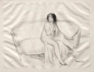 Nude Woman Seated on a Sofa