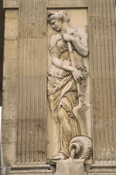 Les Halles, Fontaine des Innocents, stone carving, statue of woman