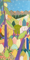 Colorful Mountain Forest
