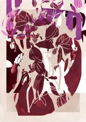 Abstract Magenta Florals