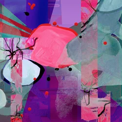 Vibrant Pink Abstract Layers