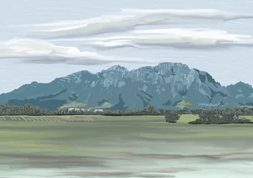Distant Mountain Landscape