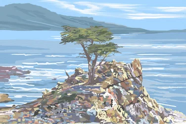 Lone Cypress Ocean Cliff
