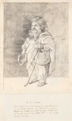The Roman Dwarf Francesco Ravai, Called Bajocco. Full Figure, Three-Quarter Profile to the Left