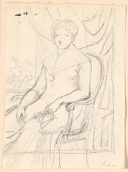 Composition Sketch for the Portrait of Countess Anna Joachima Danneskiold-Laurvig, Born Ahlefeldt, at Age 74