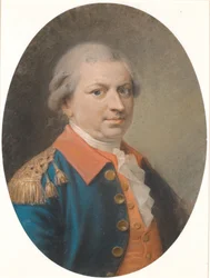 Portrait of Factory Master and Commander Captain Henrik Gerner. Oval, Three-Quarter Profile to the Right