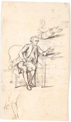 Study for the Holmskiold Family Portrait from 1787: Theodor Holmskiold Sitting at a Table