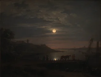 The Crossing over the Little Belt at Snoghoj. Moonrise