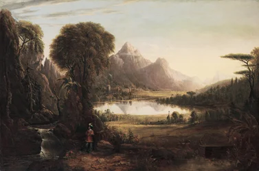 The Happy Valley, from Rasselas, the Prince Meditating His Escape