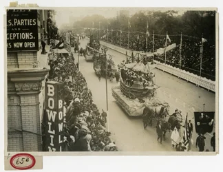 Historical Parade, Central Park West Half Moon Float No 12