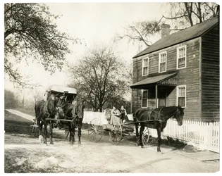 Passing time of day with fruit peddler, driving trip