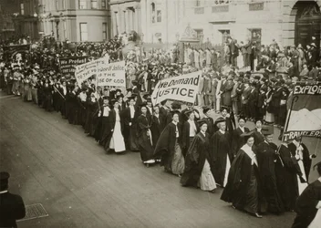Women in Academic Dress Marching in a Suffrage Parade in New York City