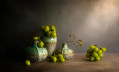 Moody Grapes Still Life