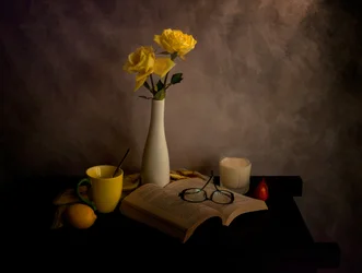 Yellow Roses Quiet Reading