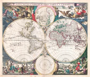 Antique Double-Hemisphere World Map