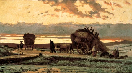 Sorrow. Pain (or Winter): scene depicting families of peasants hunted from their land. (1843-1894). 1876. Barcelona. National Art Museum of Catalonia.