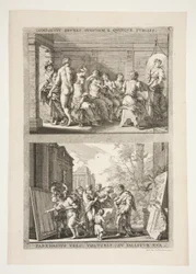 Composite of Zeuxis and Juno with Five Girls, Parrhasius with a Veil, Bird and Deceiver of Grapes