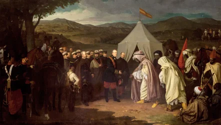 The War of Africa - First Moroccan War or War of Tetouan between Spain and Morocco - Treaty of Wad-Ras by Joaquin Dominguez Becquer
