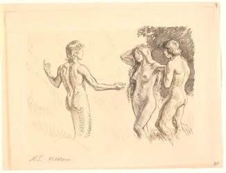 Adam and Eve tempted by the serpent