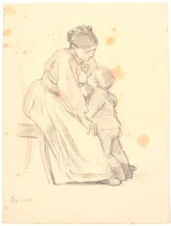 A Mother Breastfeeding Her 4-5 Year Old Son