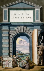 Asiae (Asia), Book I, title page of Volume X, Atlas Maior, by Joan Blaeu (1596-1673)