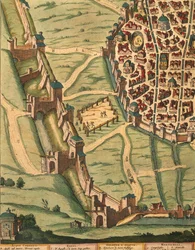 Map of Bologna, from Theatrum Civitates et Admirandorum Italiae (detail)