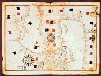 Map of the Eastern Part of the Mediterranean and the Black Sea, Manuscript of a 16th Century Portolan Atlas