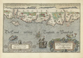 Map of the South English Coast between the Isle of Wight and Dover