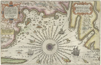 Map of the coast of Sweden between Kalmar and Stockholm