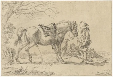 Rider Next to a Pissing Horse