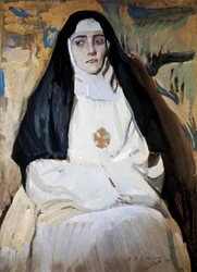 A Nun. Painting by Joaquín Sorolla (1863-1923)