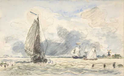 Dutch Fishing Boats, Verso: Sketches of Boats