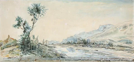 Landscape by the River Le Drac near Grenoble