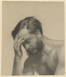 Fragment of an Academy Study: Man with Right Hand on Forehead