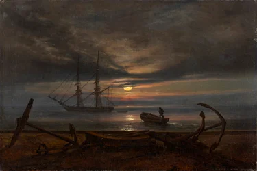 Danish Coast in Moonlight