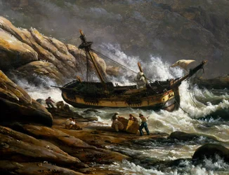 Shipwreck on Norwegian coast (detail)