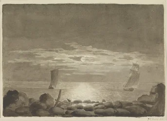Two Ships in Moonlight