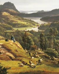 View of Lysekloster near Bergen, Norway, 19th century, details