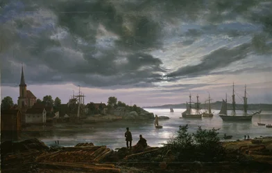 View of Larvik by Moonlight, Norway