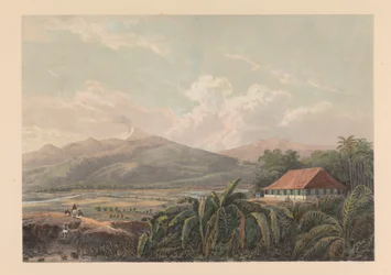 View of Tjileboet. View of the land Tjiliboet; Assistant-Residentie Buitenzorg. Java after paintings and drawings by A. Salm (series title)