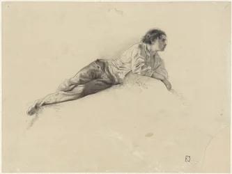 Study of a reclining young man
